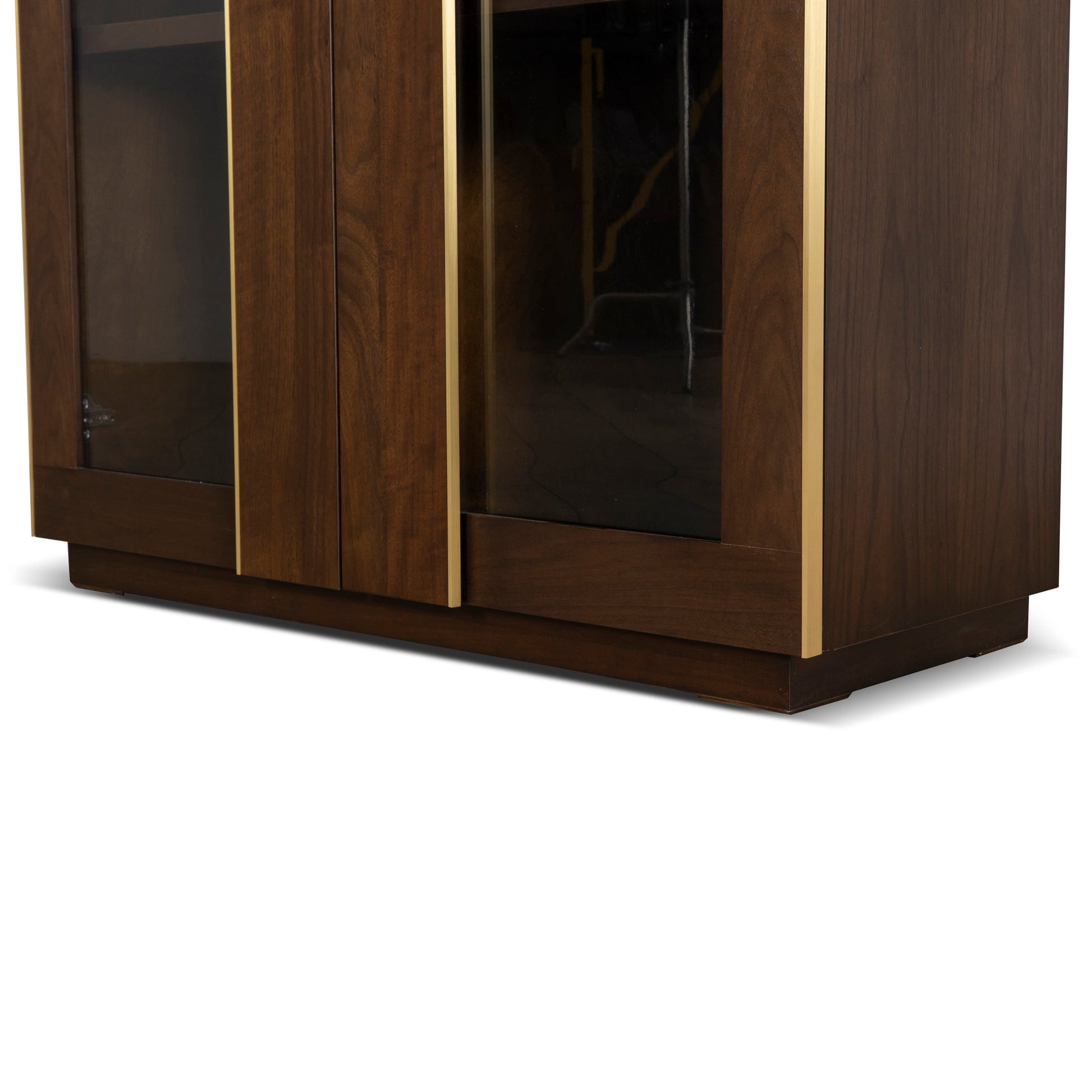 2m (H) Glass Cabinet - Walnut