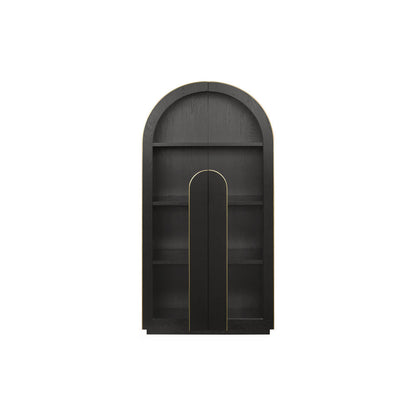 2m (H) Glass Cabinet - Textured Espresso Black