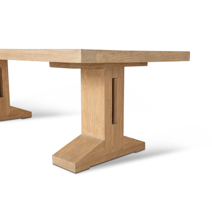 2.44m Elm Dining Table in Natural