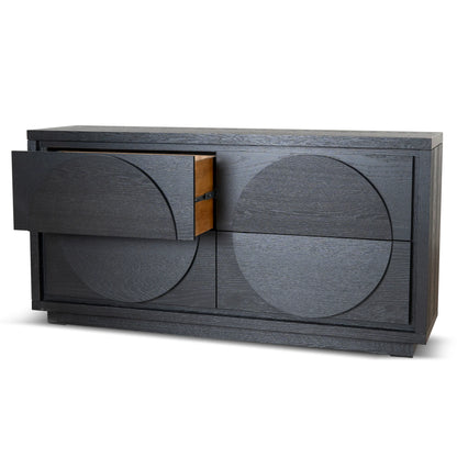 1.6m Dressing Unit - Textured Espresso Black