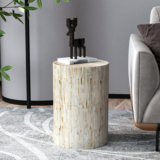 Alpine Pearl Shell Side Table