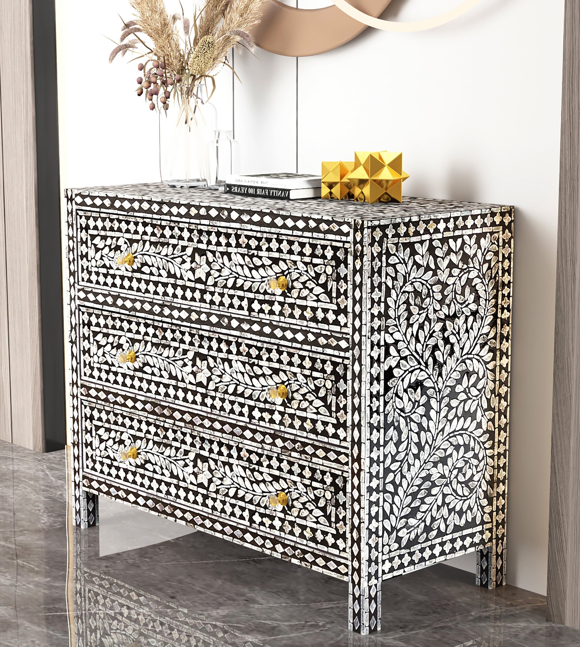 Monochrome Pearl Chest of Drawers - Meen Tribe