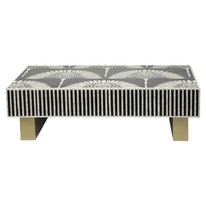 Mother of Pearl Gilded Petal Black & Gold Coffee Table
