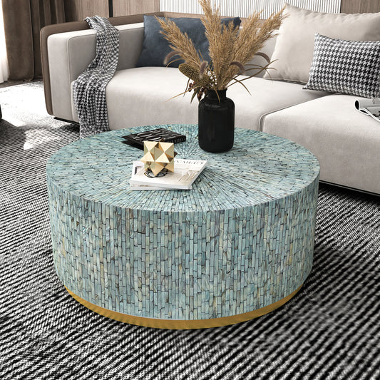 Aqua Mother of Pearl Coffee Table
