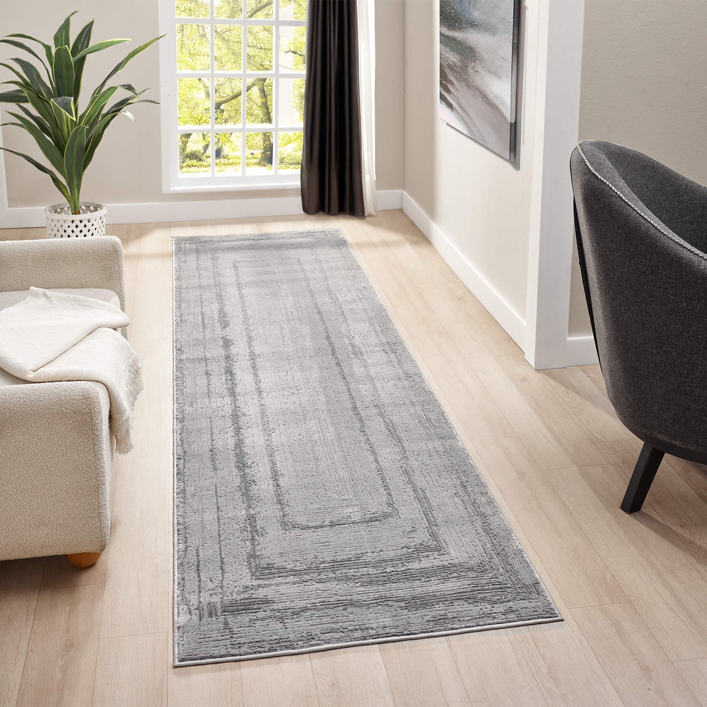 Fortune 771 Grey Hallway Runner
