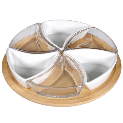 Bowls Serving Set with Tray - 7 Piece