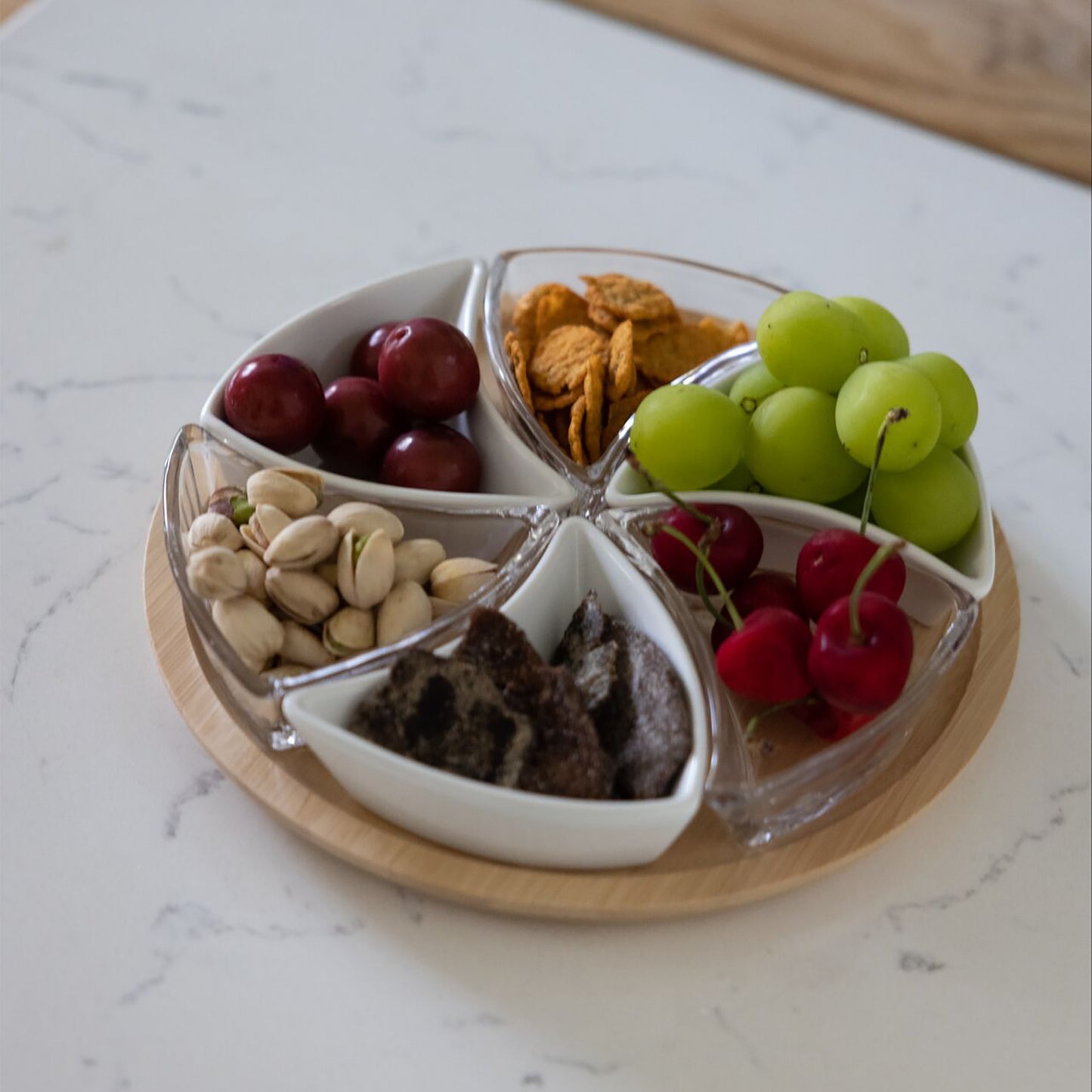 Bowls Serving Set with Tray - 7 Piece