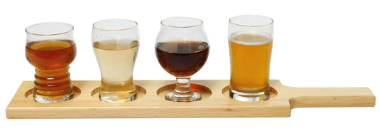 Beer Flight with 4 Glasses
