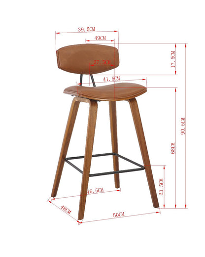 Retro Walnut Bar Chair