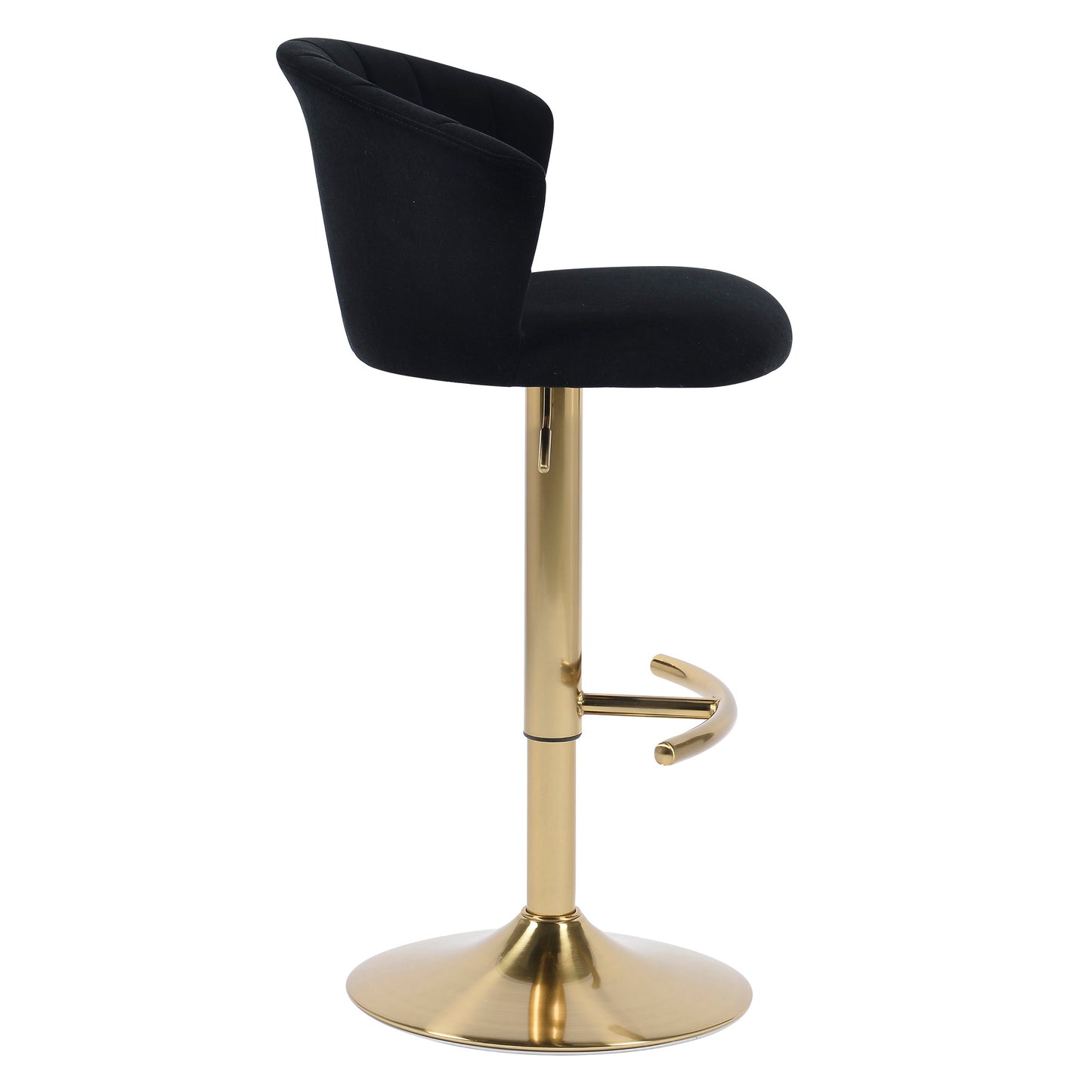 Black Velvet and Gold Barstool - Set of 2