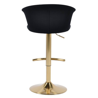 Black Velvet and Gold Barstool - Set of 2