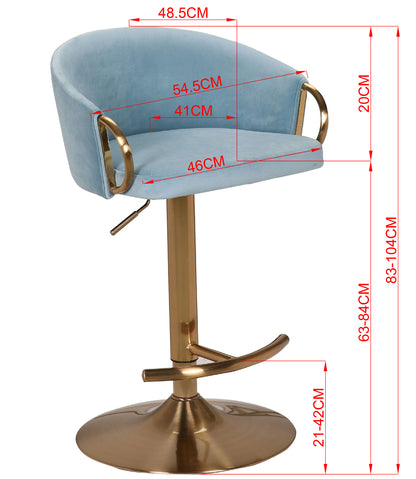 Luxe Velvet & Gold Bar Stool - Set of 2