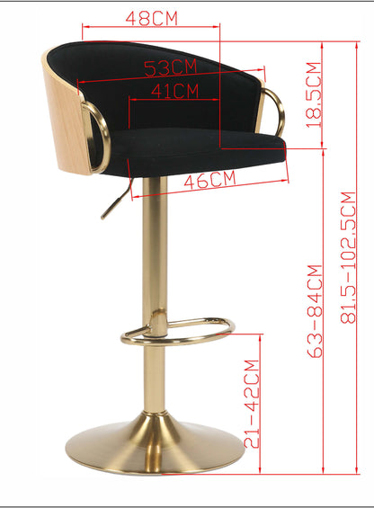 Jensen Velvet & Gold Barstool - Set of 2