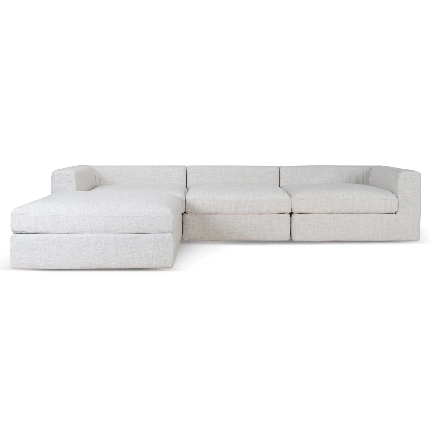 3 Seater Chaise Sofa - Pebble Beige