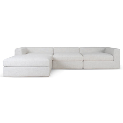 3 Seater Chaise Sofa - Pebble Beige