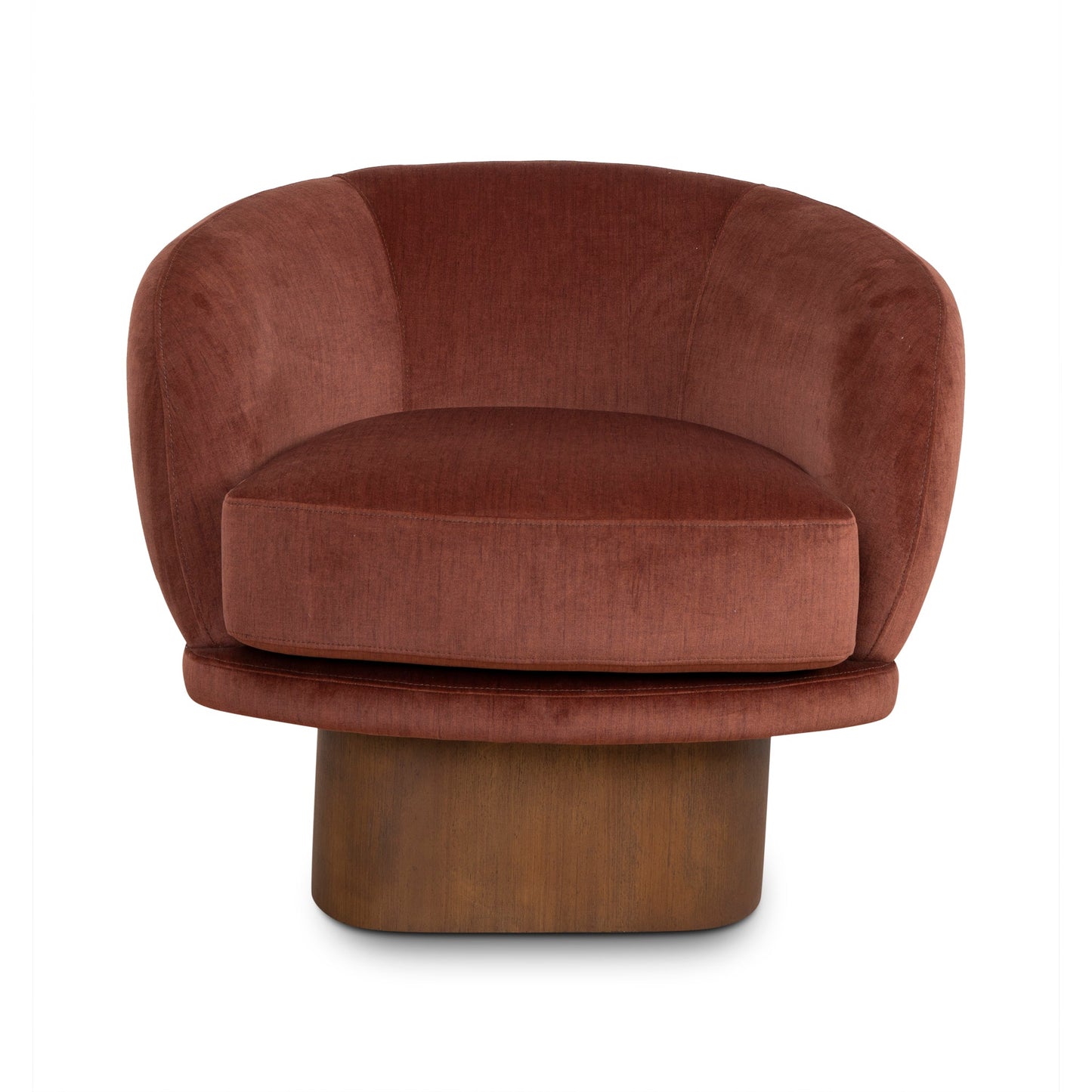 Fabric Swivel Armchair - Soft Rust