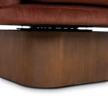 Fabric Swivel Armchair - Soft Rust