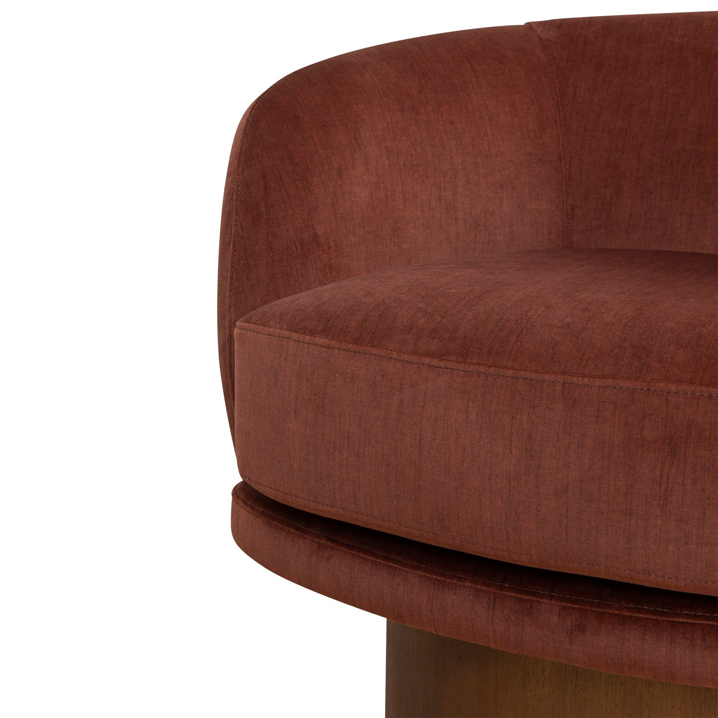 Fabric Swivel Armchair - Soft Rust