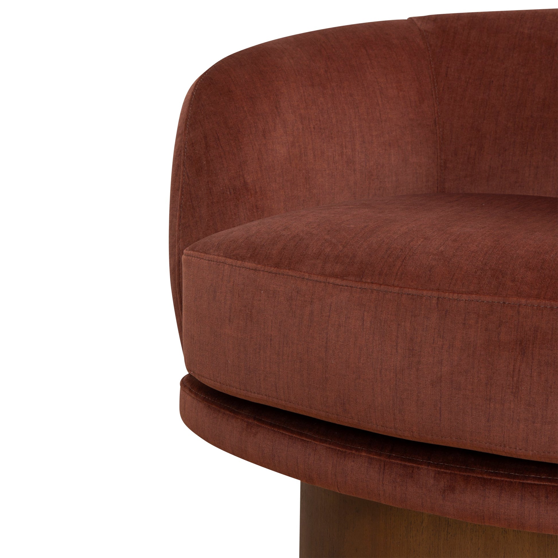 Fabric Swivel Armchair - Soft Rust