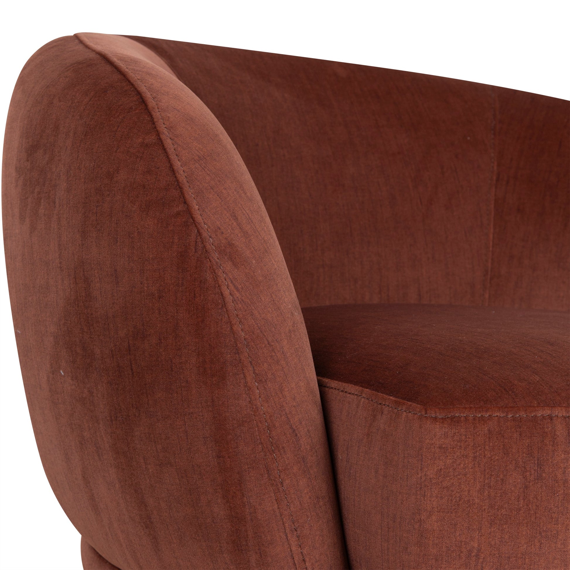 Fabric Swivel Armchair - Soft Rust