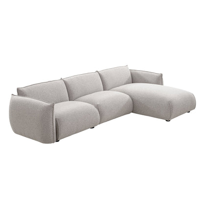 3 Seater Right Chaise Sofa - Clay Grey
