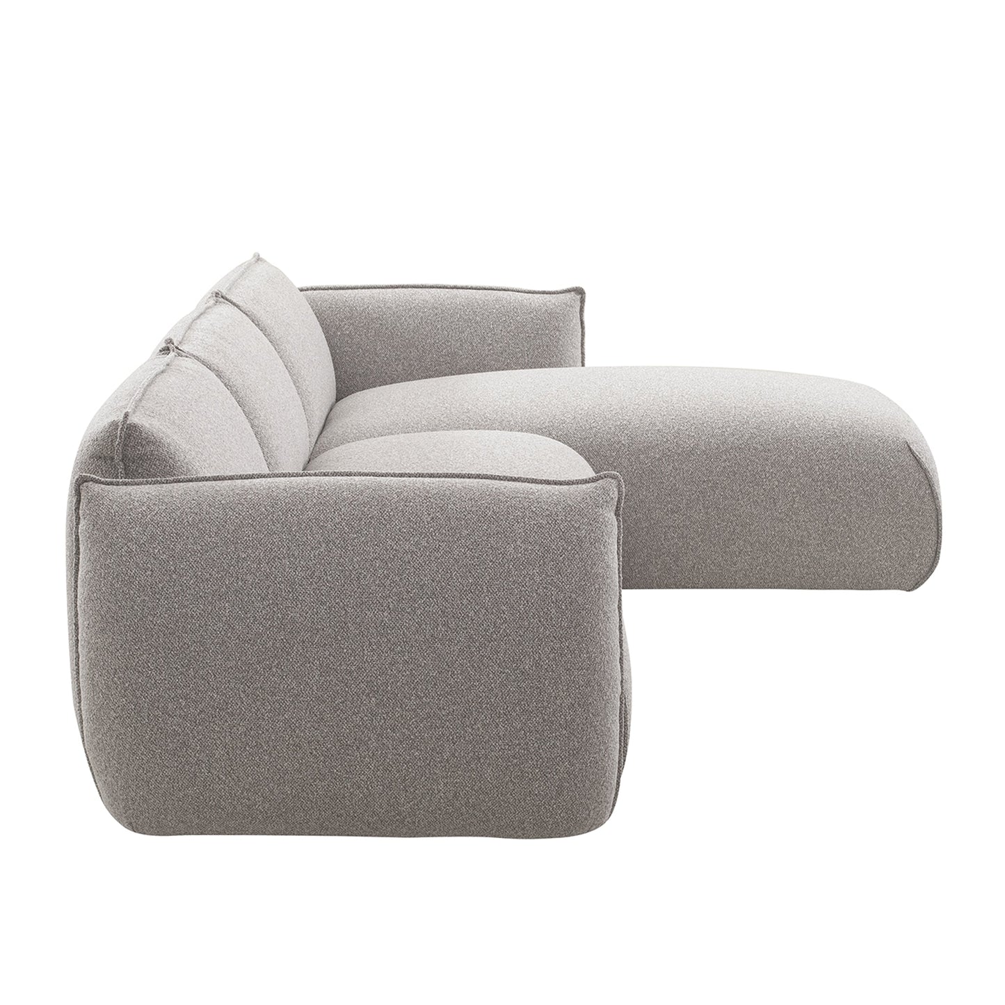 3 Seater Right Chaise Sofa - Clay Grey