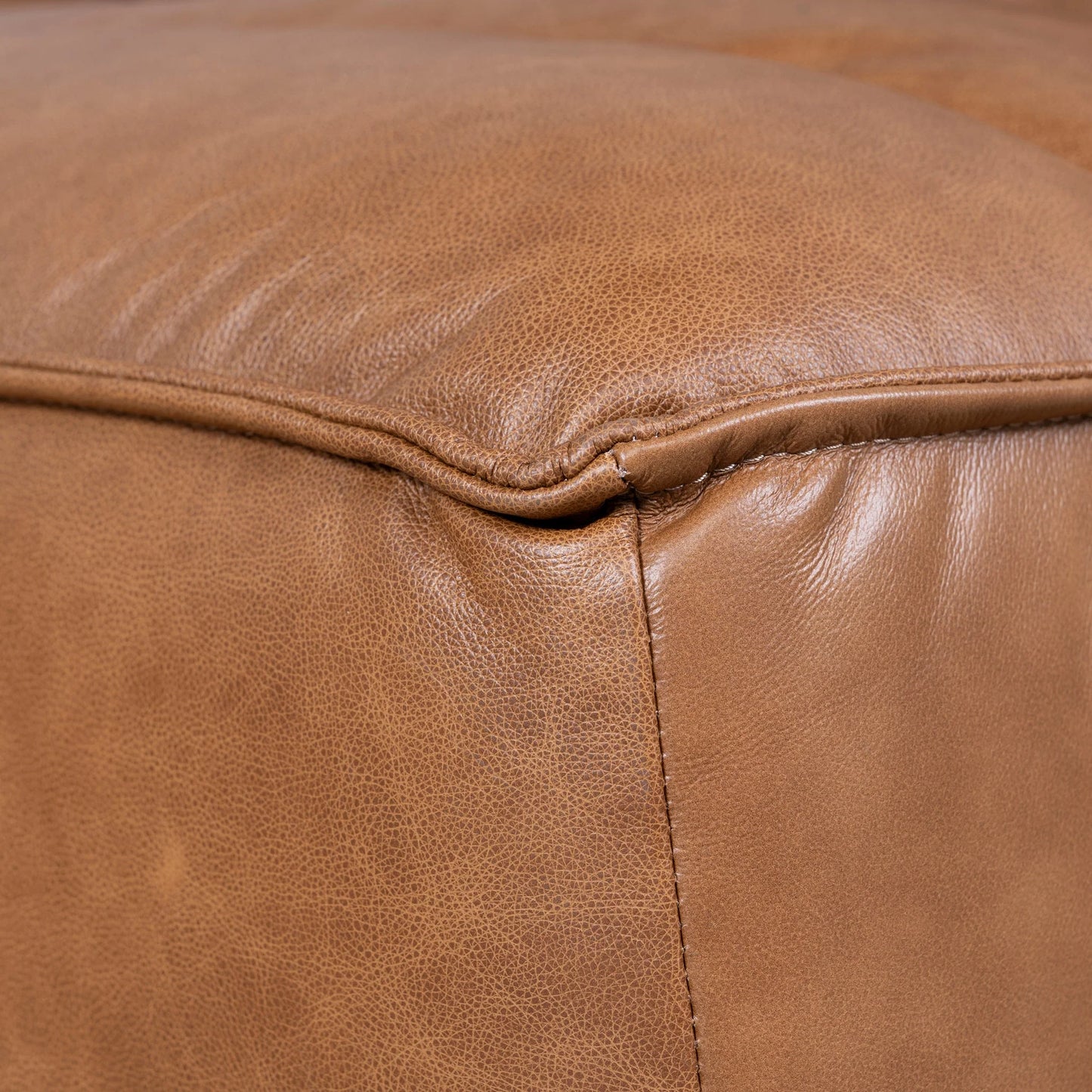 Modular Leather Corner Sofa - Amber Brown