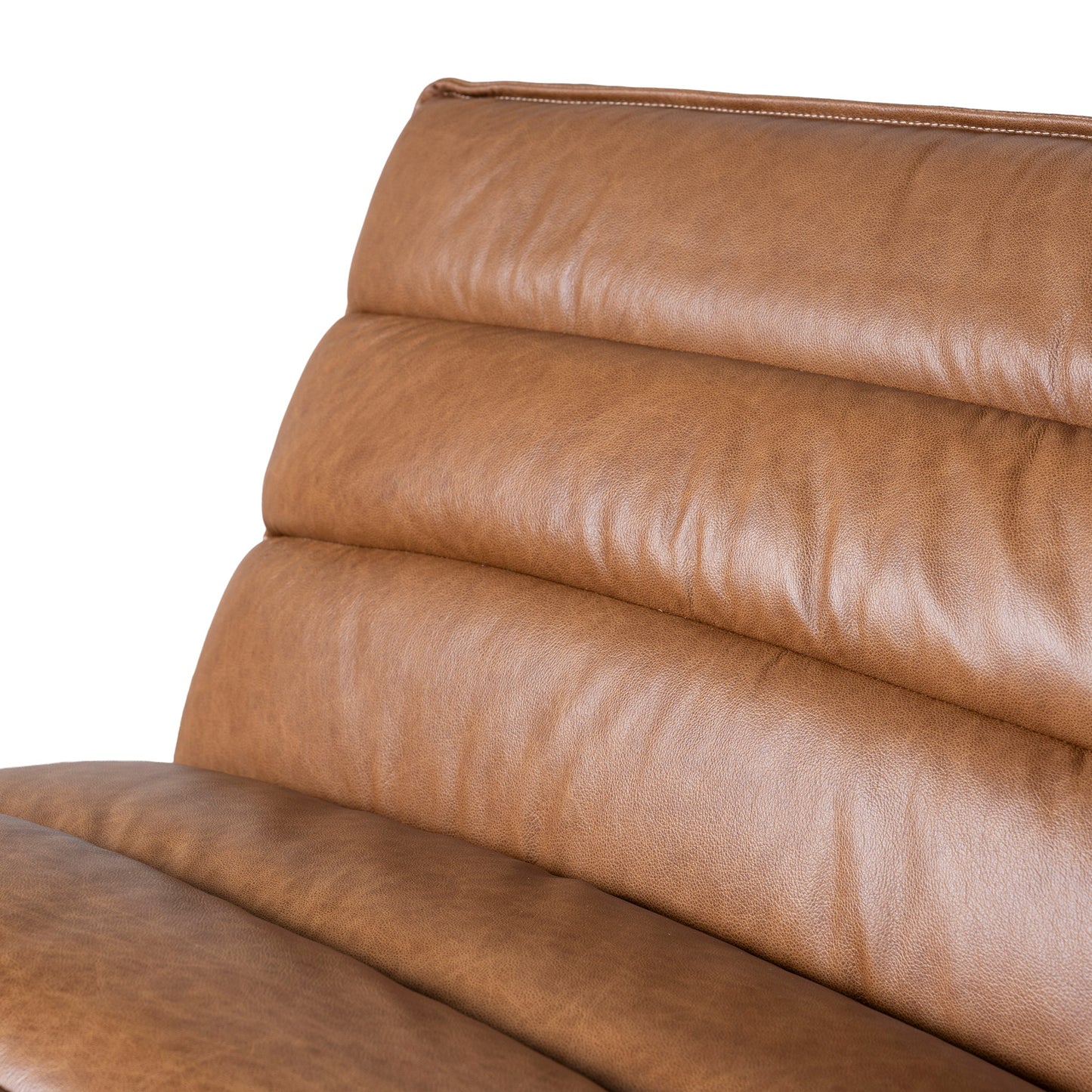 Modular Leather Corner Sofa - Amber Brown