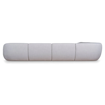 Extended Corner Fabric Sofa - Taupe Beige