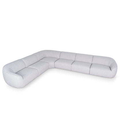 Extended Corner Fabric Sofa - Taupe Beige