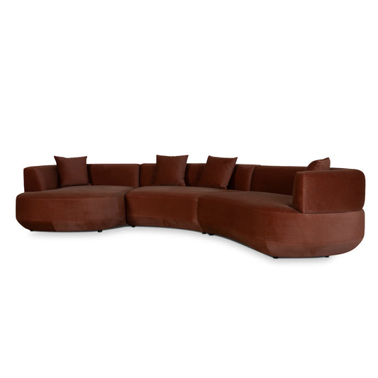 Modular Left Chaise Sofa - Red Bronze
