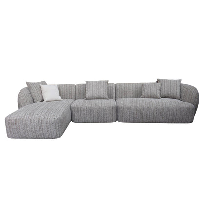 4 Seater Left Chaise Sofa - Plush Spec Brown