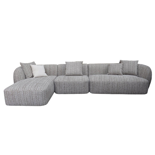 4 Seater Left Chaise Sofa - Plush Spec Brown