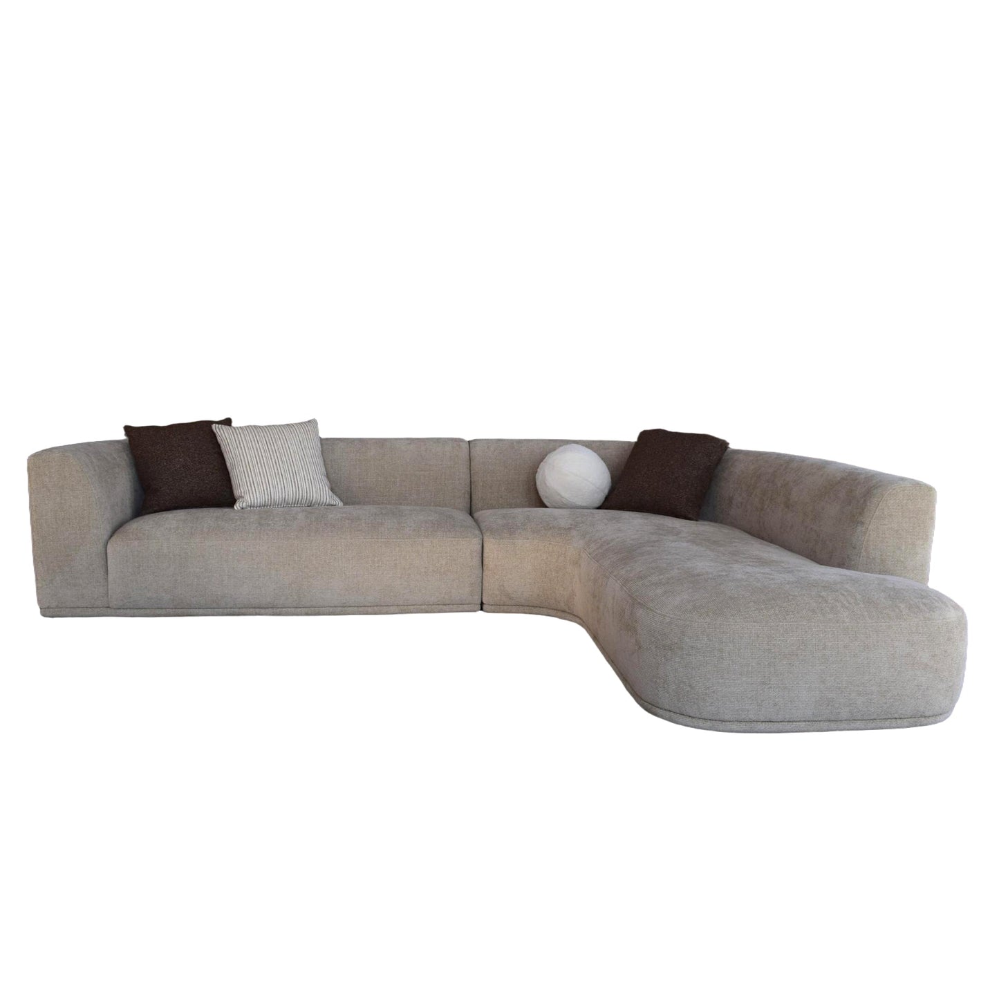 4 Seater Right Chaise Sofa - Lila Beige