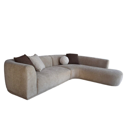 4 Seater Right Chaise Sofa - Lila Beige