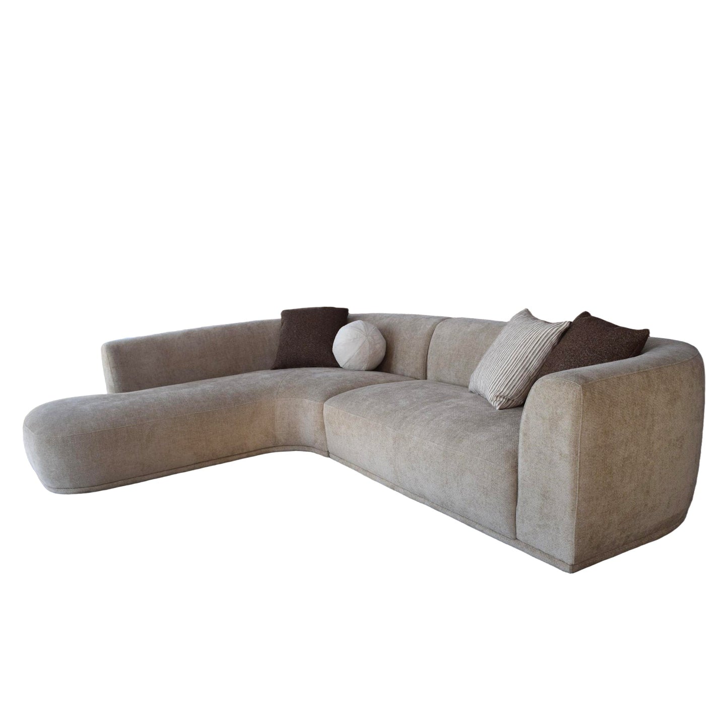 4 Seater Left Chaise Sofa - Lila Beige