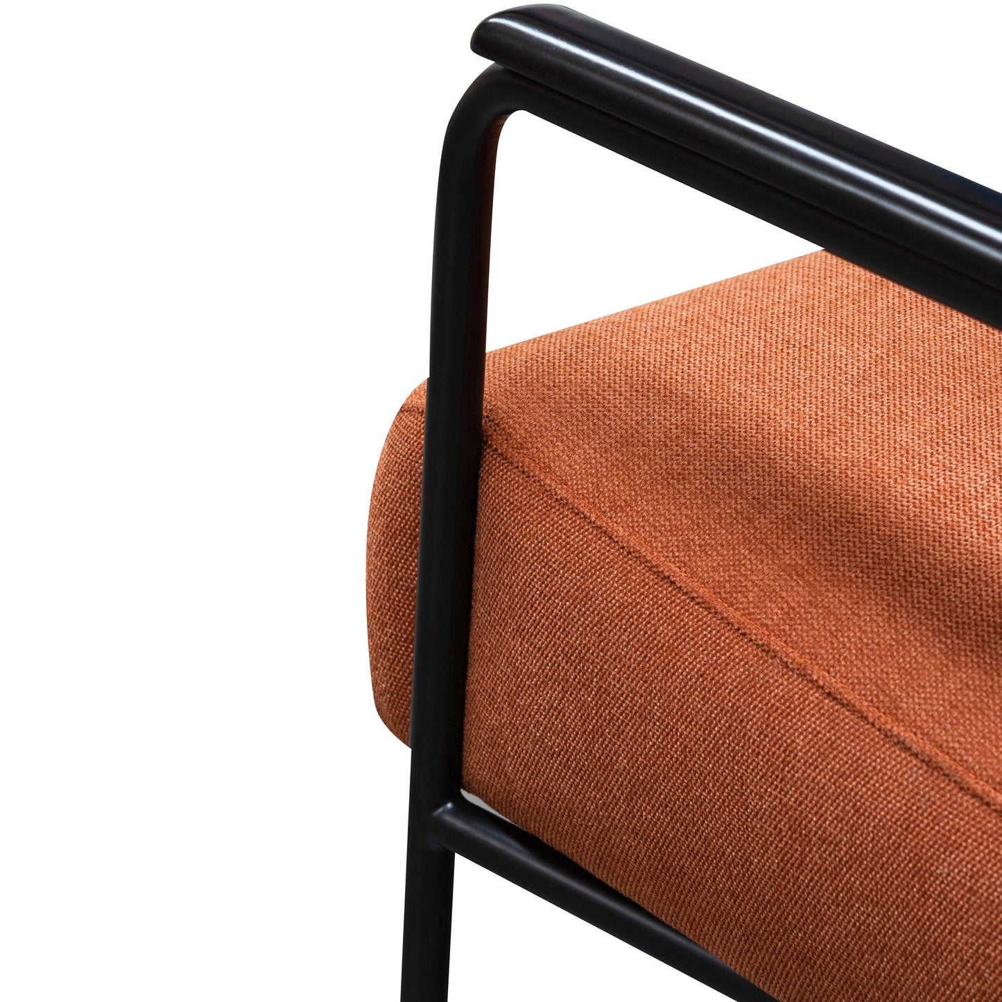 Fabric Armchair - Burnt Orange - Black Legs