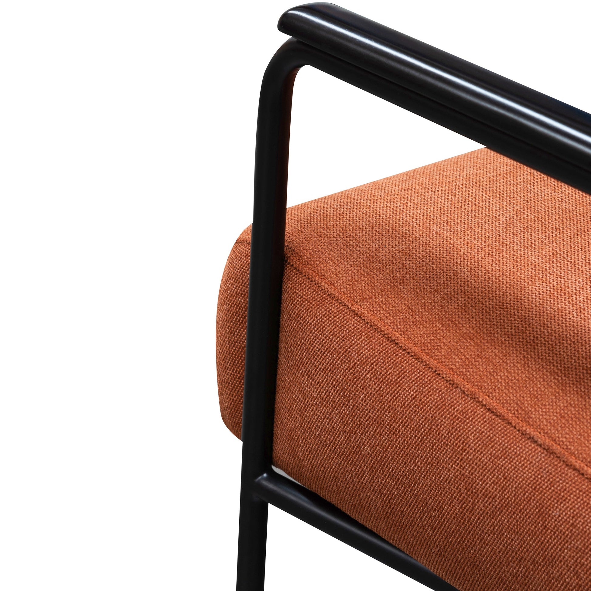 Fabric Armchair - Burnt Orange - Black Legs