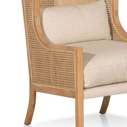 Wingback Rattan Armchair - Distress Natural - Sand White