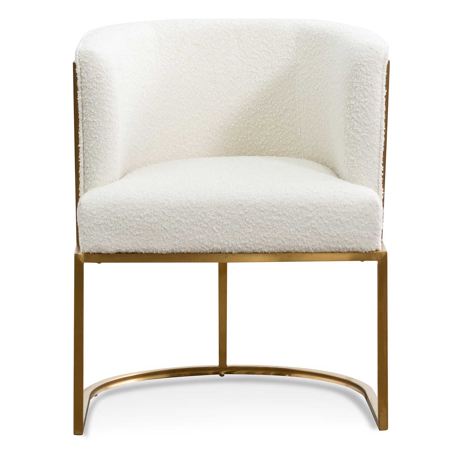Daisy White Boucle Lounge Chair - Brushed Gold
