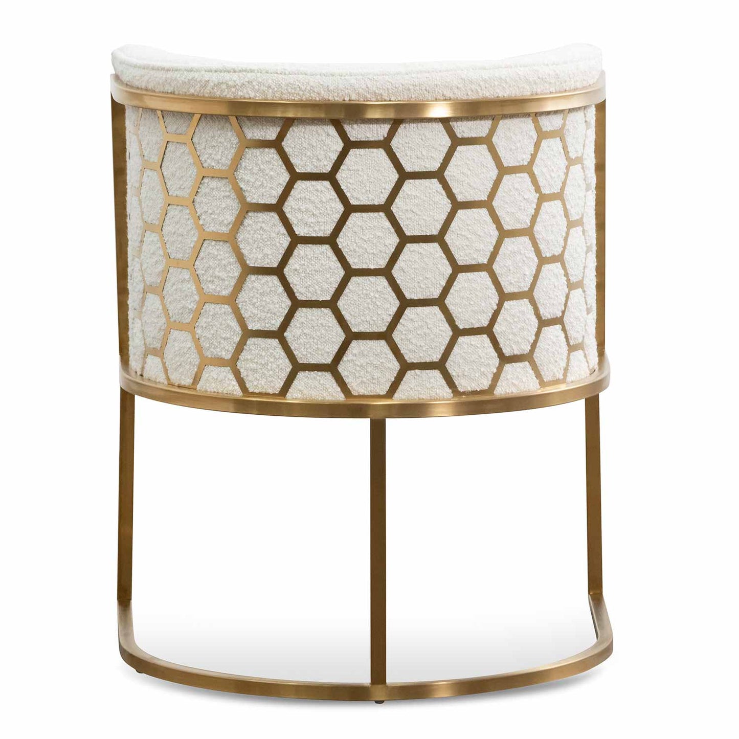 Daisy White Boucle Lounge Chair - Brushed Gold