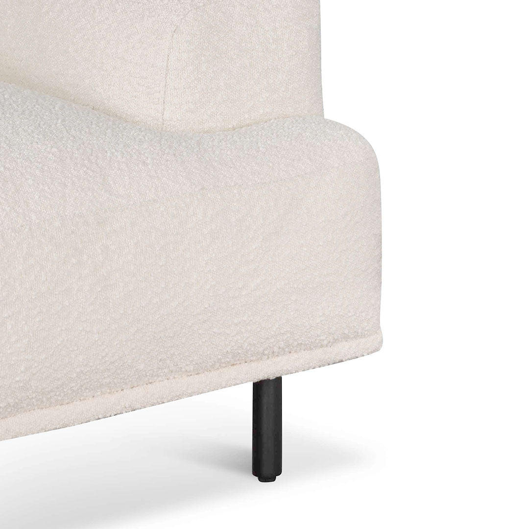 Armchair - Ivory White Boucle with Black Legs - Last one