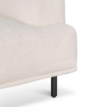 Armchair - Ivory White Boucle with Black Legs - Last one