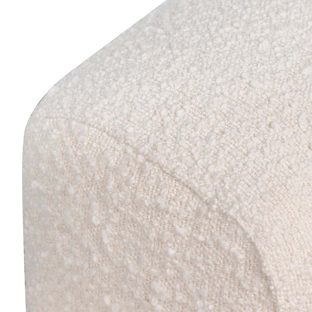 Armchair - Ivory White Boucle with Black Legs - Last one