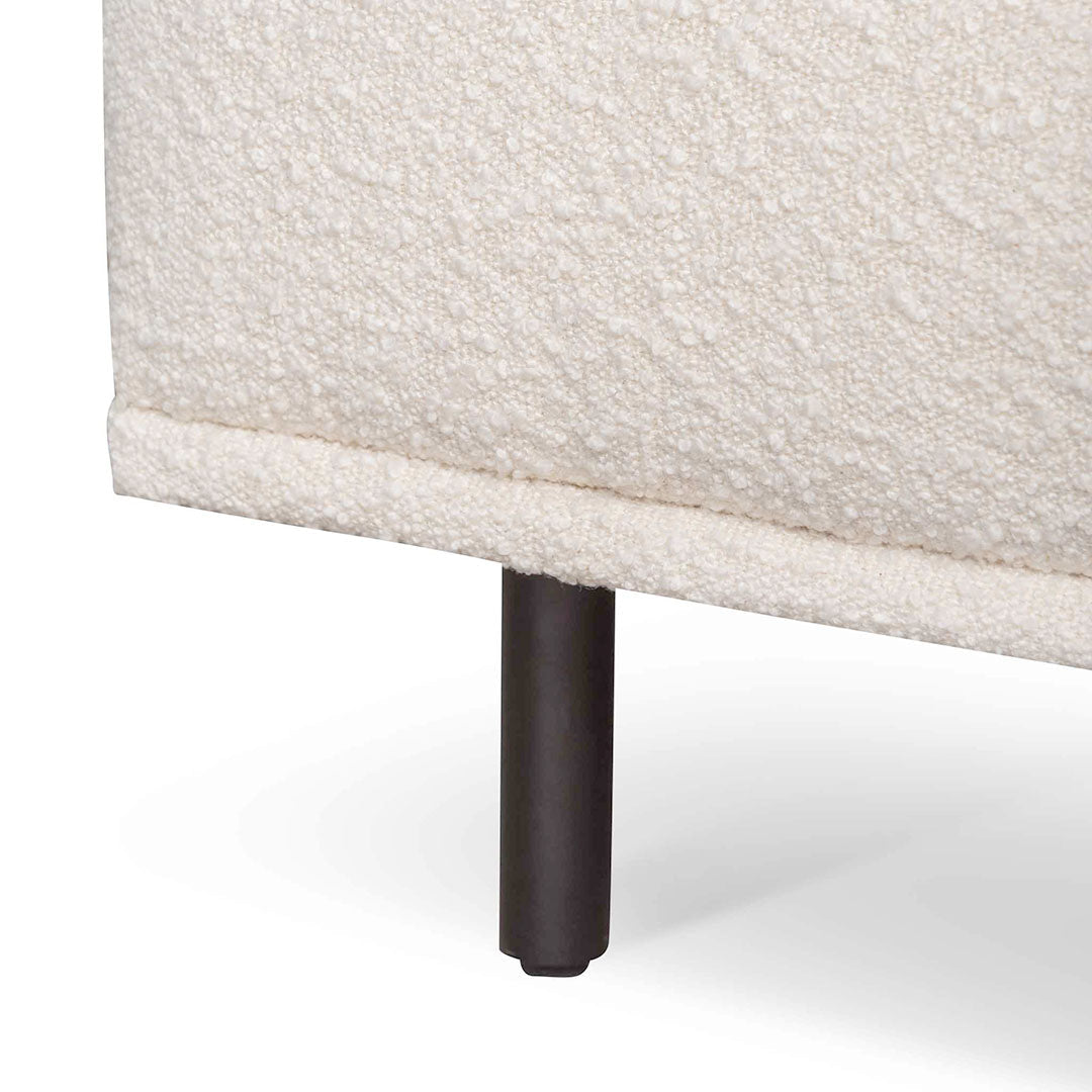 Armchair - Ivory White Boucle with Black Legs - Last one