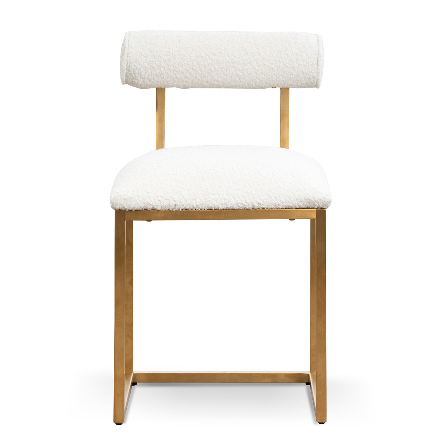 Daisy White Boucle Occasional Chair - Brushed Gold Base