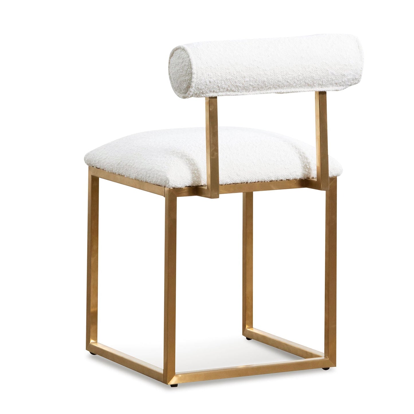 Daisy White Boucle Occasional Chair - Brushed Gold Base
