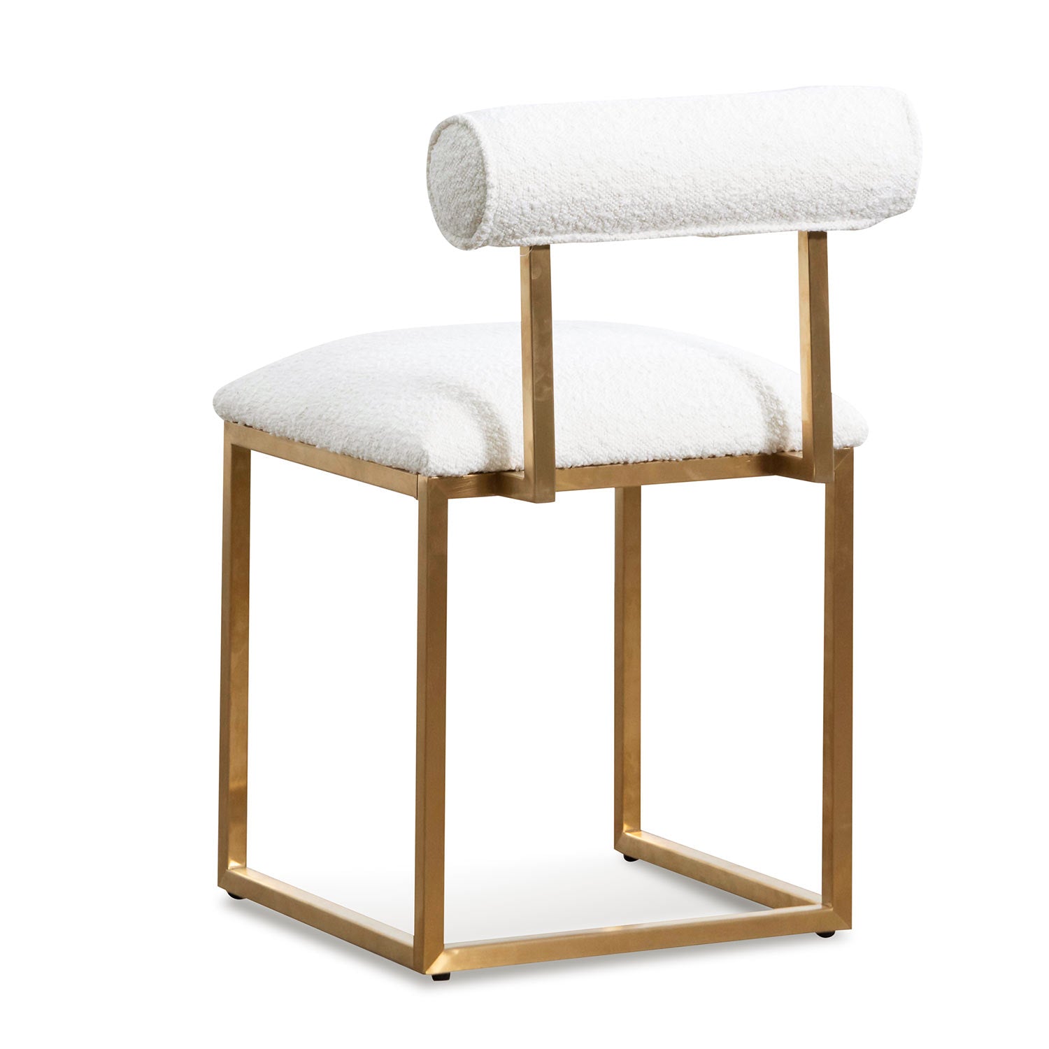 Daisy White Boucle Occasional Chair - Brushed Gold Base