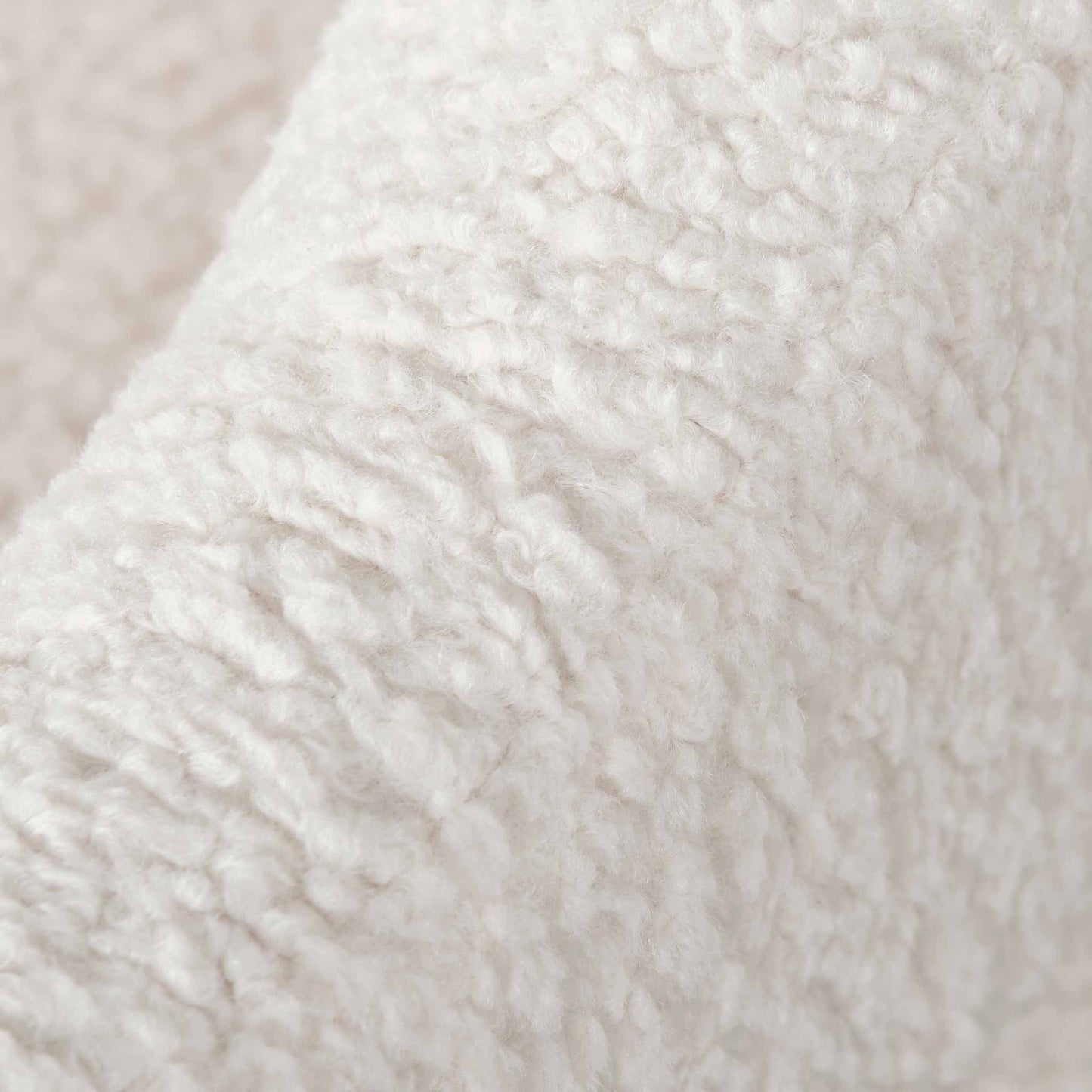 Ivory White Sherpa Armchair - Black Legs