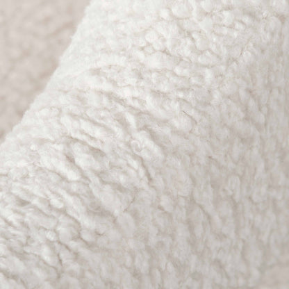 Ivory White Sherpa Armchair - Black Legs